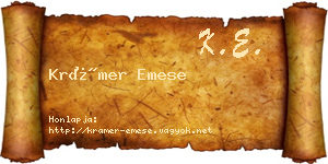 Krámer Emese névjegykártya